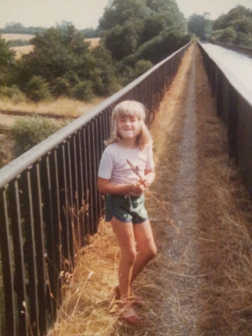 Koyote as a young pup, exploring waterways in England